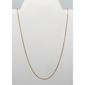 HAN ITALY 925 Sterling Silver Gold Vermeil Cable Chain Necklace 17.5" Vintage